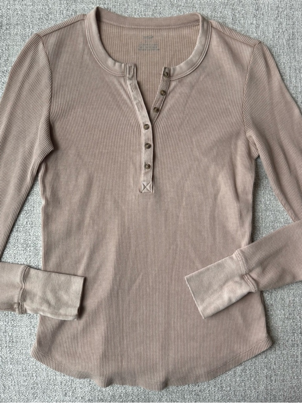 Aerie Waffle Knit Henley Size Small